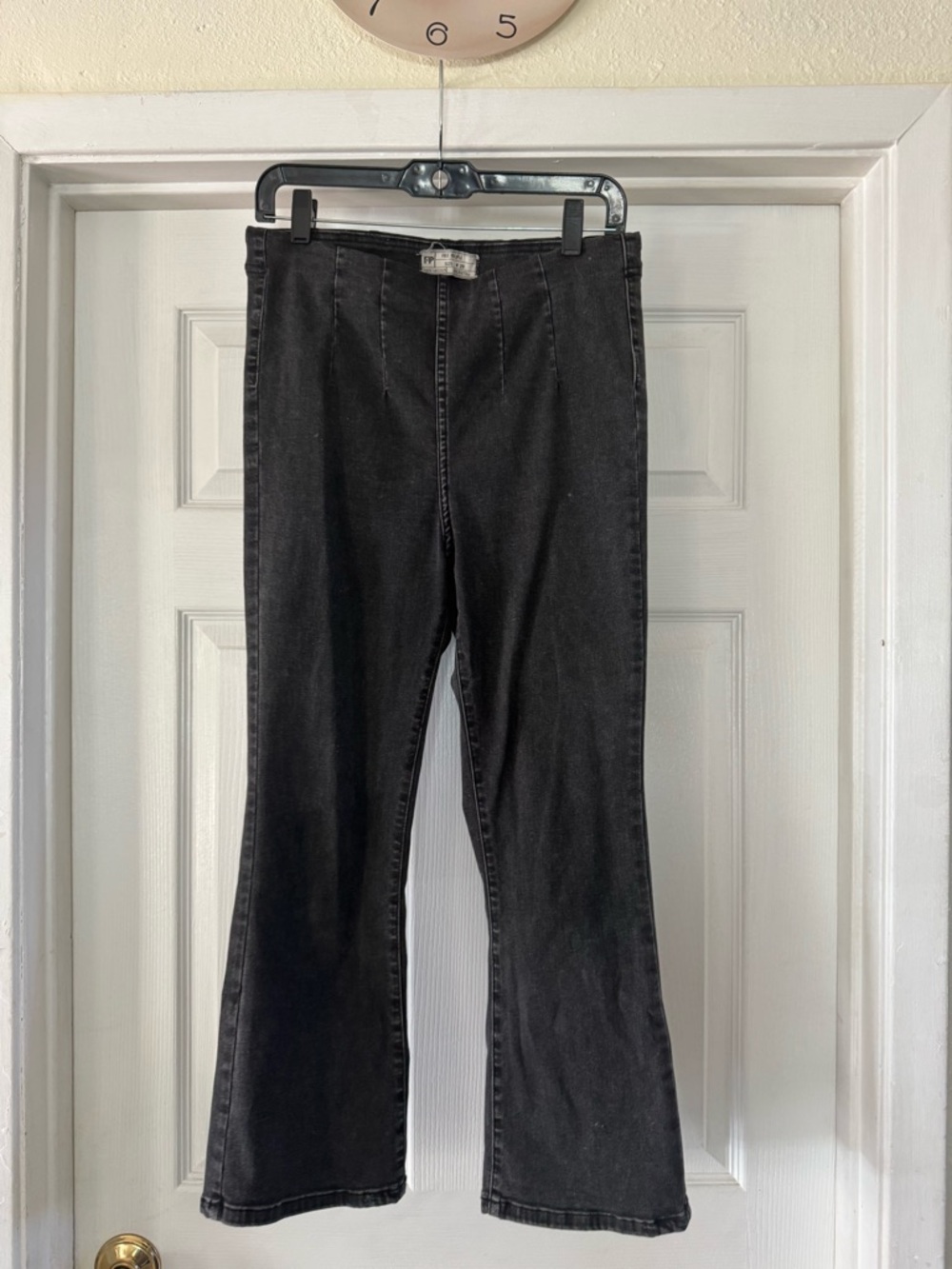Free People Washed Black High-Rise Jeans
